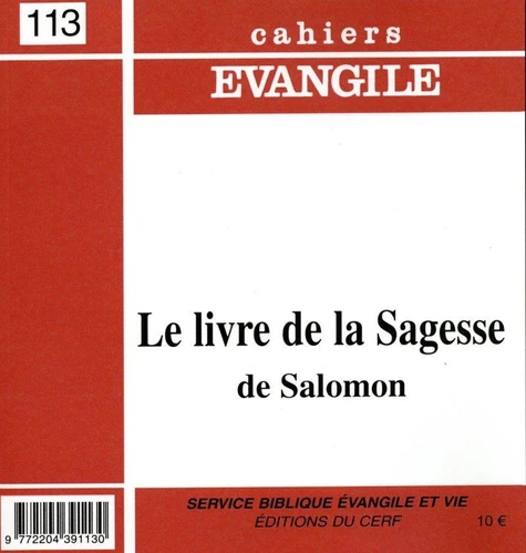 Copertina : Le livre de la Sagesse de Salomon