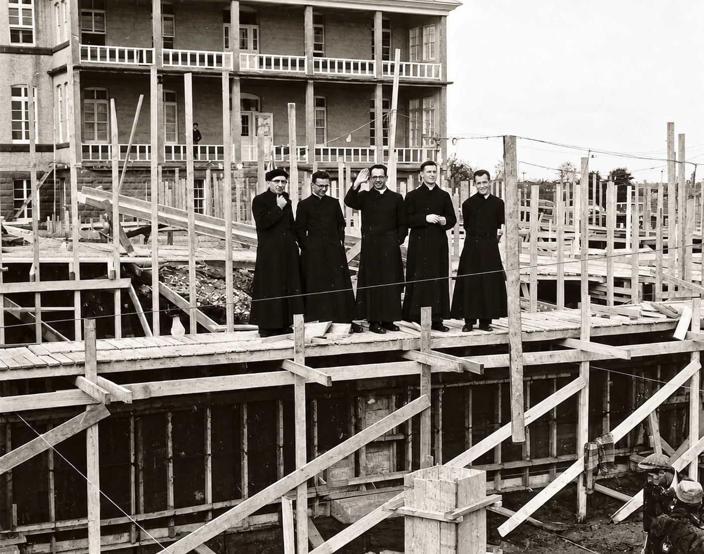 Agrandissement du collège en 1955
