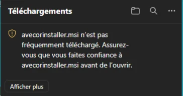 Edge segnala un download poco frequente — esempio Ave Cor.