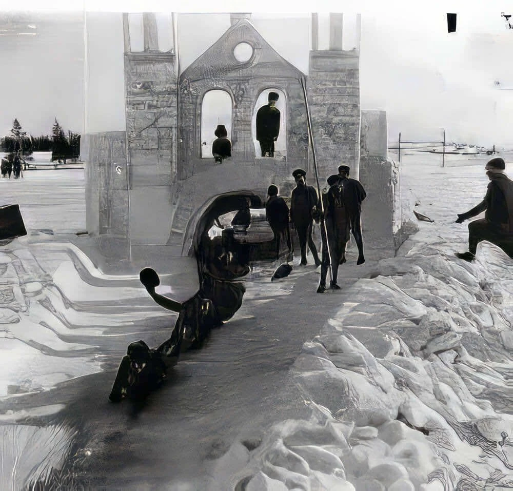 Jeux dans la neige, glissades