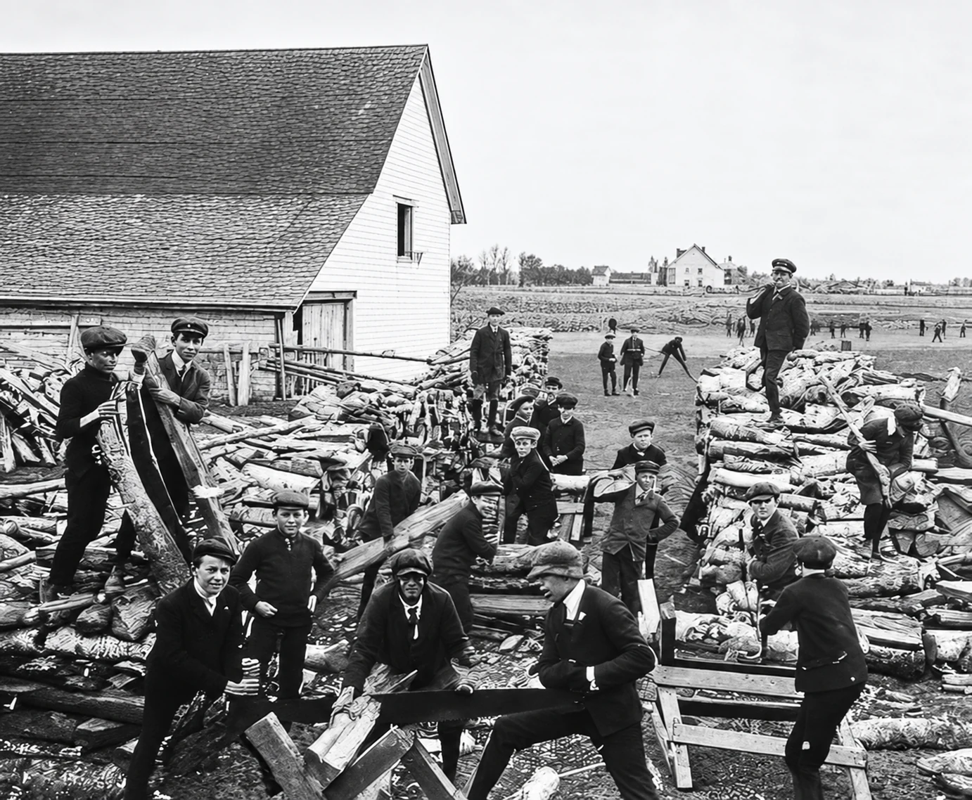 Le sciage de bois en 1905